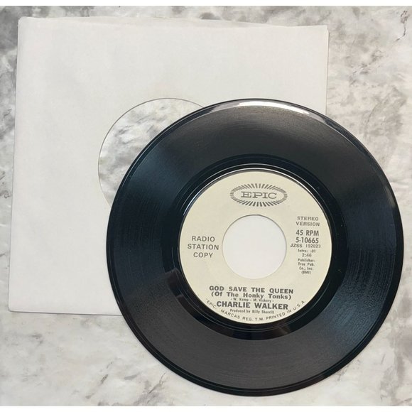 Charlie Walker God Save the Queen of the Honky Tonks 45 Country Promo Epic - Picture 3 of 6